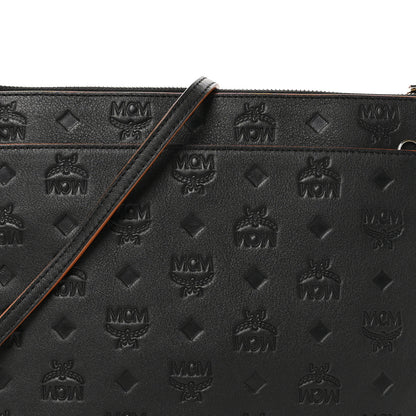 MCM Calfskin Monogram Klara Crossbody Pouch Black 8 of 11