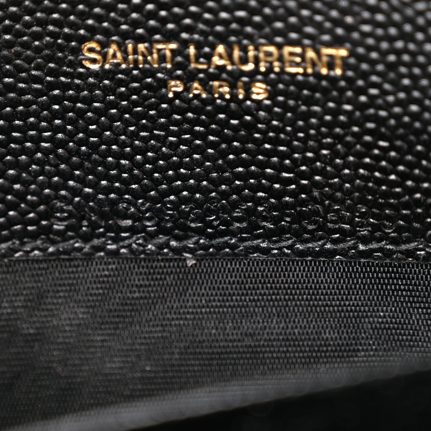 Saint Laurent Grain De Poudre Matelasse Chevron Monogram Envelope Chain Wallet Black 6 of 11