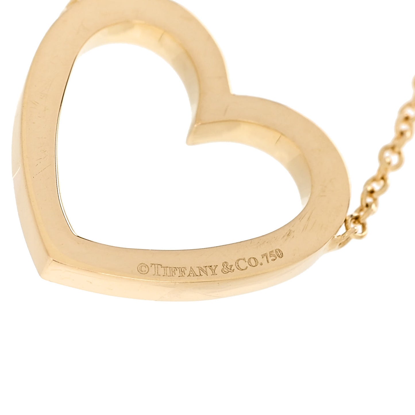 18K Yellow Gold Heart Chain Drop Earrings