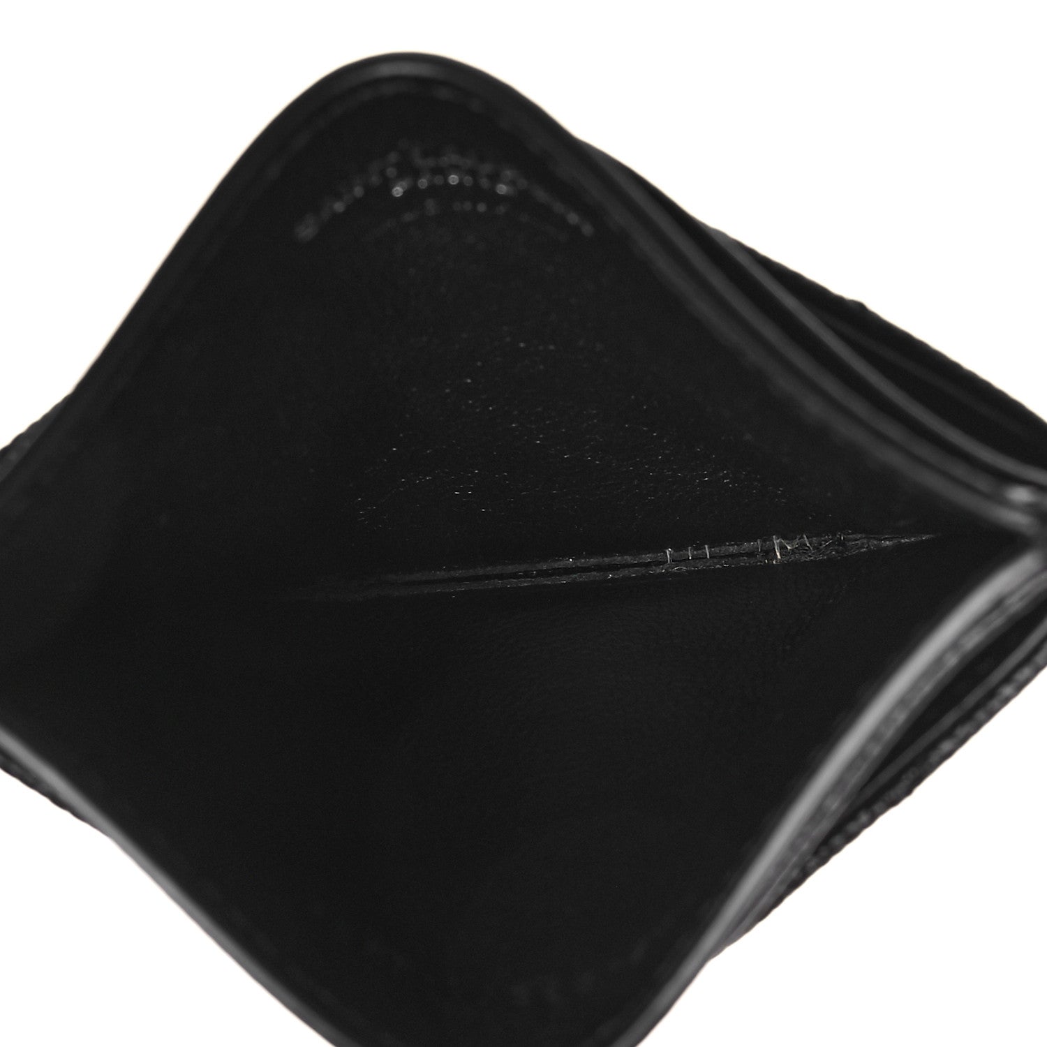 Saint Laurent Grain De Poudre Matelasse Chevron Monogram Credit Card Case Black 5 of 7