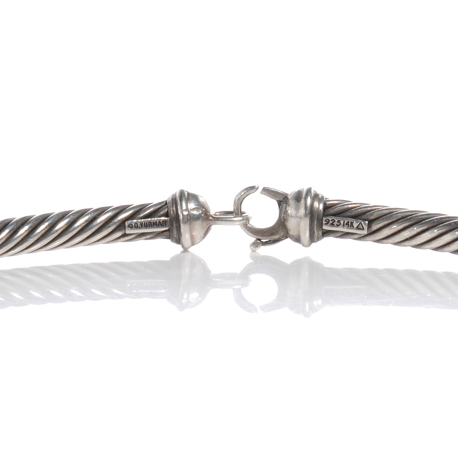 David Yurman Sterling Silver 14k Cable Necklace 4 of 4