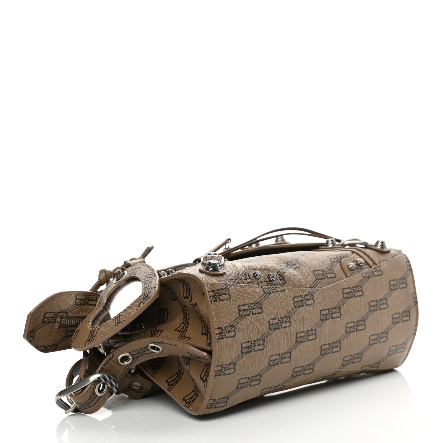 Balenciaga Coated Canvas BB Monogram Neo Cagole Handbag XS Beige Brown 4 of 10