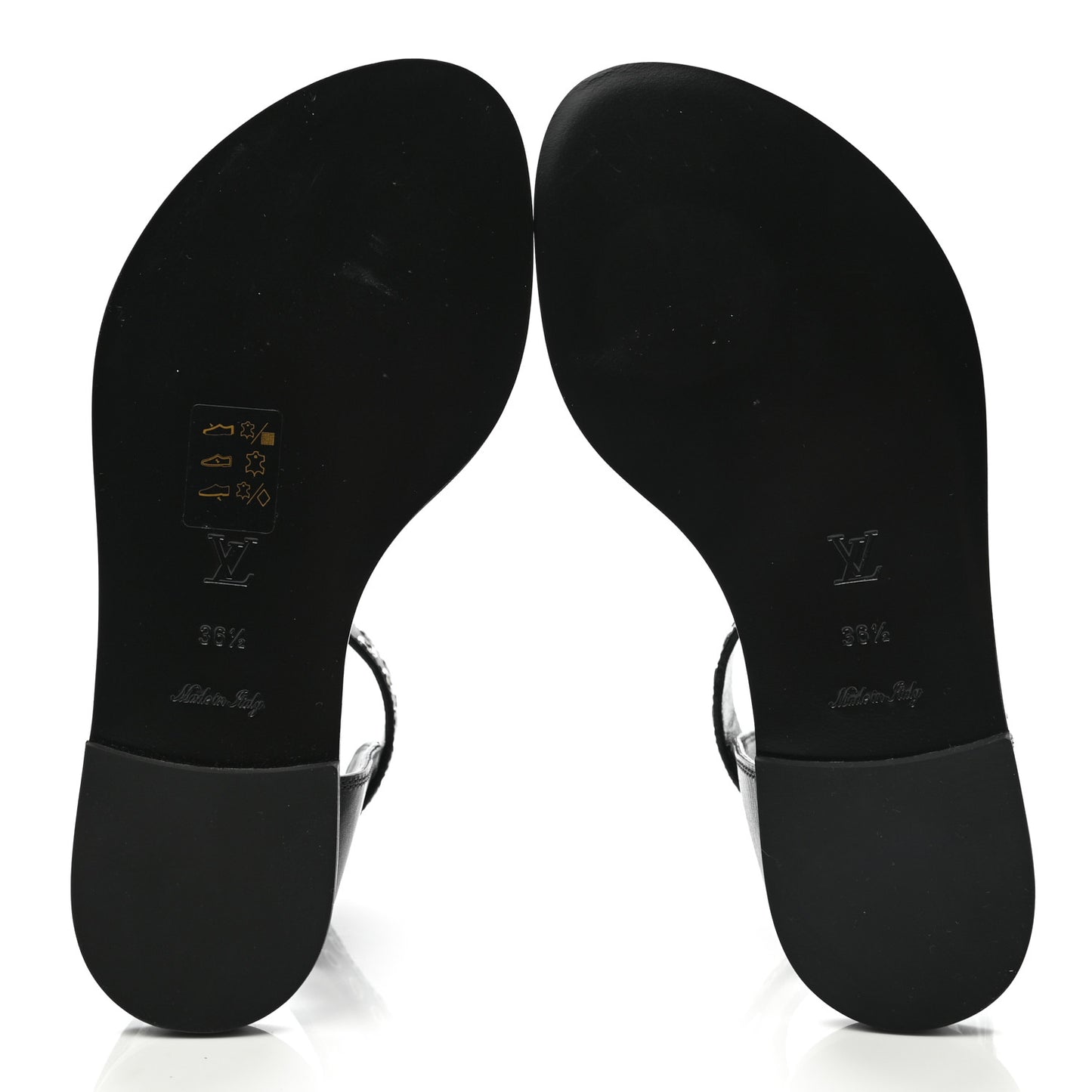 Calfskin Monogram Passenger Flat Sandals 36.5 Black
