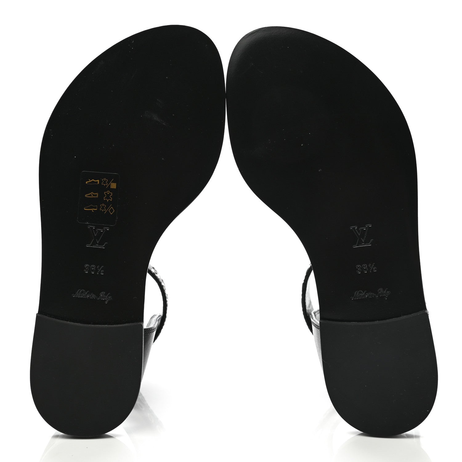 Louis Vuitton Calfskin Monogram Passenger Flat Sandals 36.5 Black 5 of 8