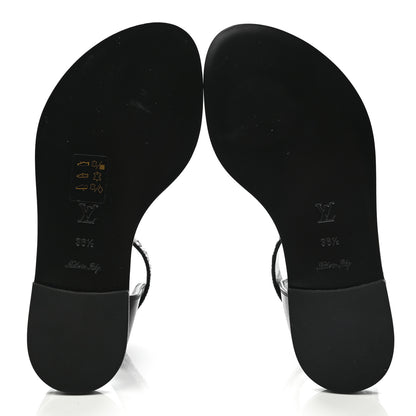 Louis Vuitton Calfskin Monogram Passenger Flat Sandals 36.5 Black 5 of 8