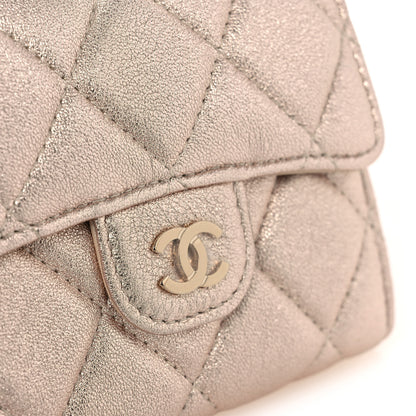 Chanel Metallic Lambskin Quilted Flap Card Holder On Chain Gold 10 of 10