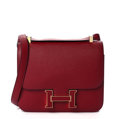Hermes Epsom Enamel Constance 24 Rouge Grenat 1 of 10