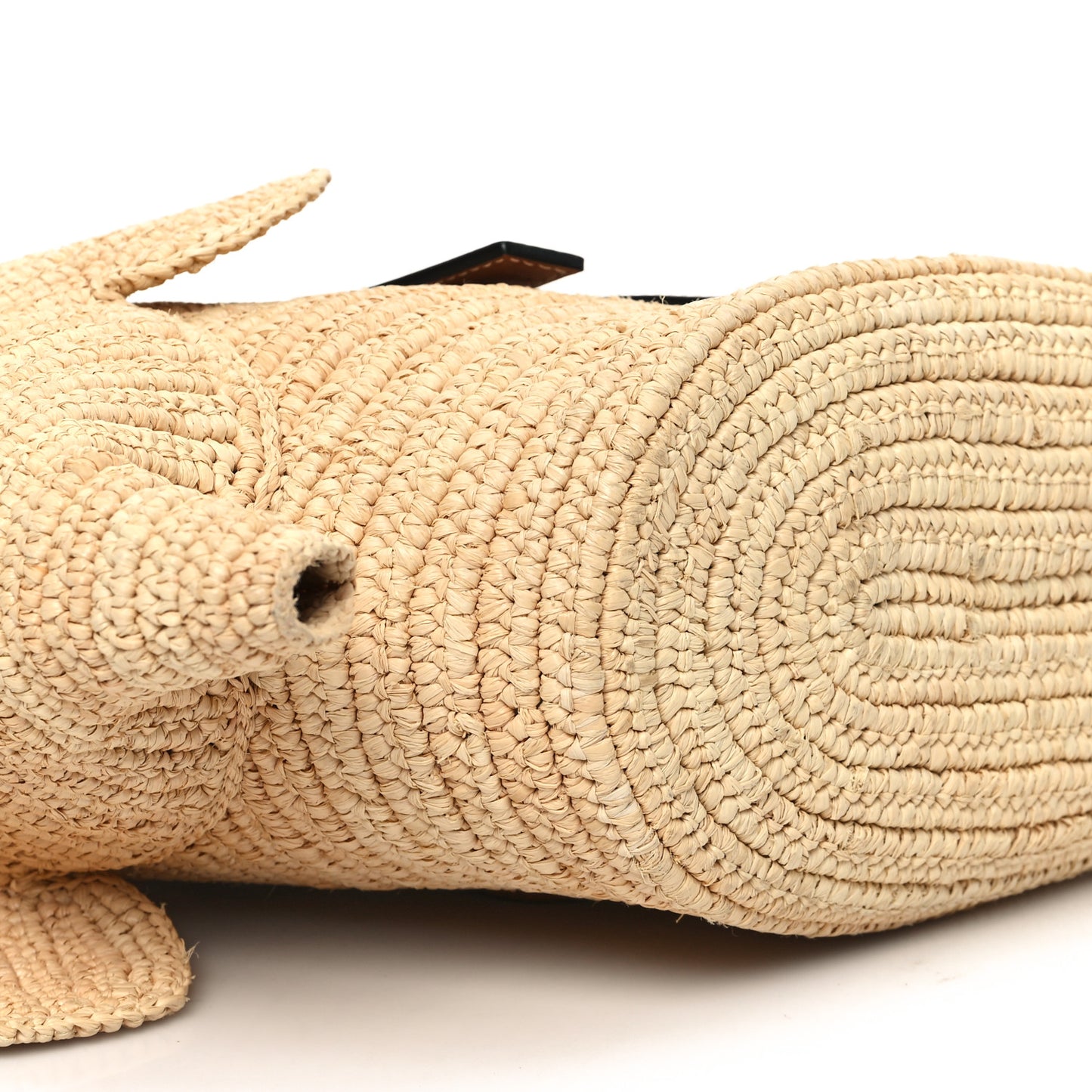 Raffia Small Elephant Basket Tote Bag Natural Tan