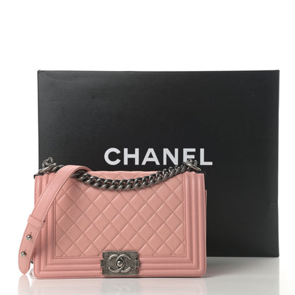 Chanel Lambskin Quilted Medium Boy Flap Light Pink 15 of 15