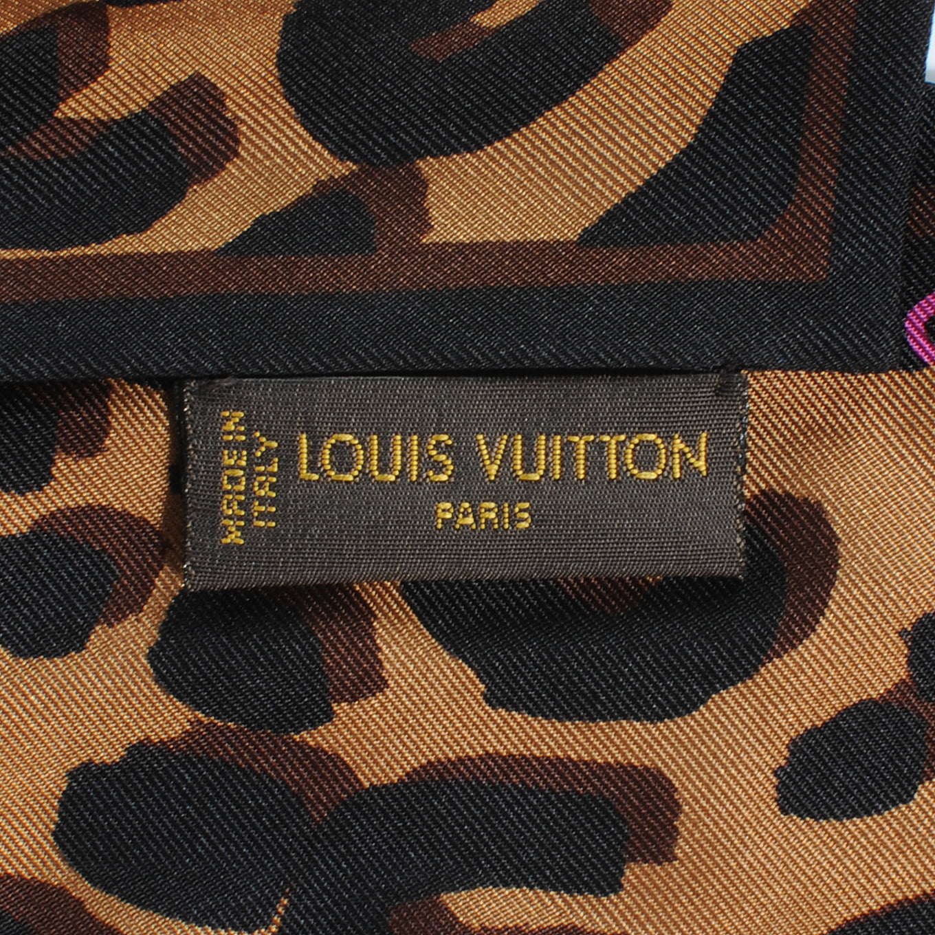 Silk Leopard Bandeau Scarf Marron