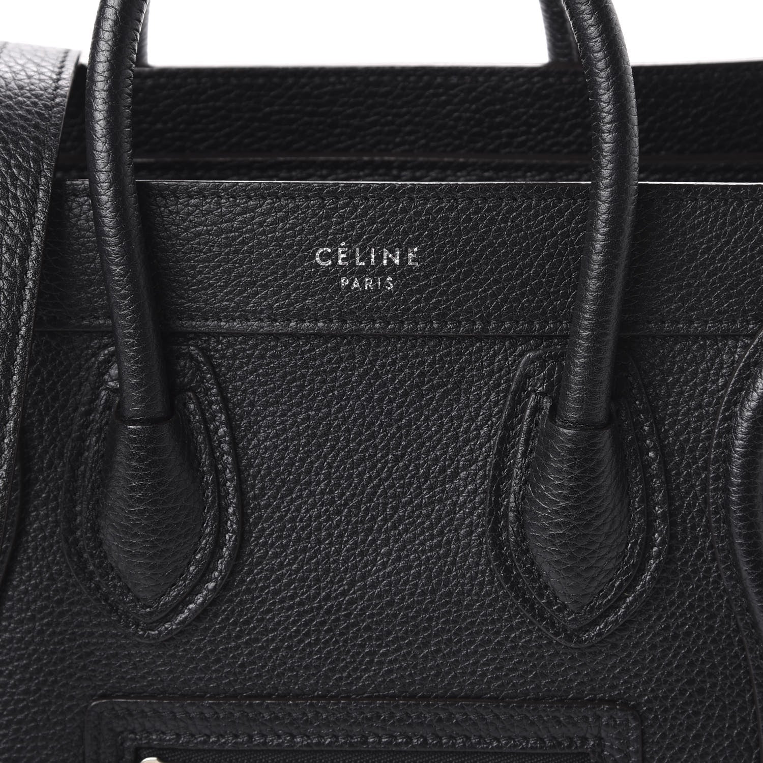 Celine Drummed Calfskin Nano Luggage Black 9 of 9