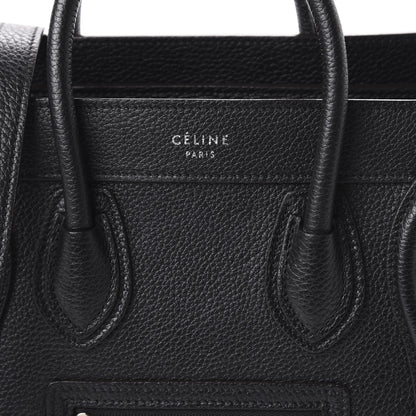 Celine Drummed Calfskin Nano Luggage Black 9 of 9