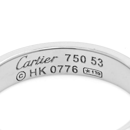 Cartier 18K White Gold 3.5mm LOVE Wedding Band Ring 53 6.25 4 of 4