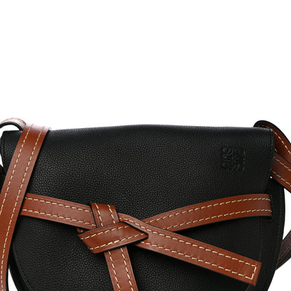 Loewe Grained Calfskin Small Gate Crossbody Bag Pecan Black 8 of 10
