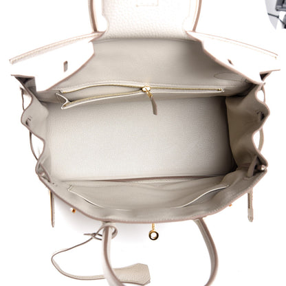 Hermes Taurillon Clemence Birkin 30 Beton 8 of 34