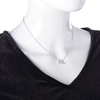 Hermes 18K White Gold Diamond Finesse Pendant Necklace 2 of 6