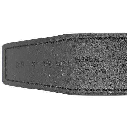 Hermes Box Swift 32mm Enamel Quizz H Belt 90 Black Gold 3 of 5