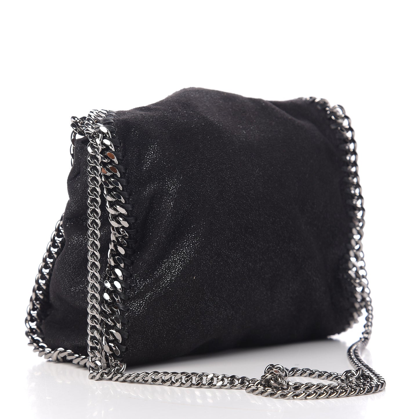 Shaggy Deer Mini Falabella Fold Over Tote Black