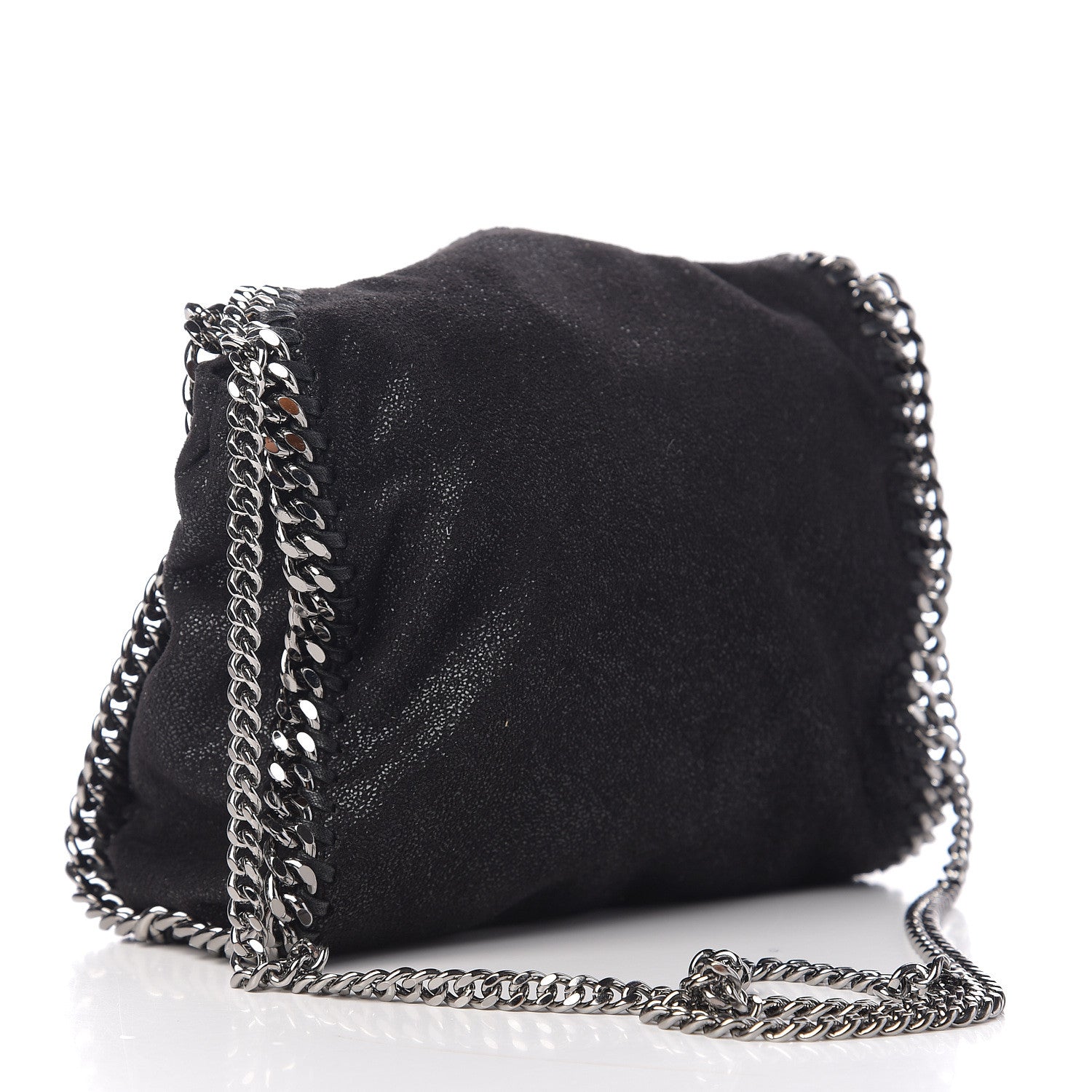 Stella McCartney Shaggy Deer Mini Falabella Fold Over Tote Black 2 of 8