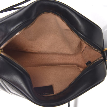 Gucci Calfskin Matelasse Small GG Marmont Chain Shoulder Bag Black 5 of 10