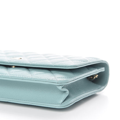 Chanel Caviar Quilted Wallet On Chain WOC Light Blue 10 of 12