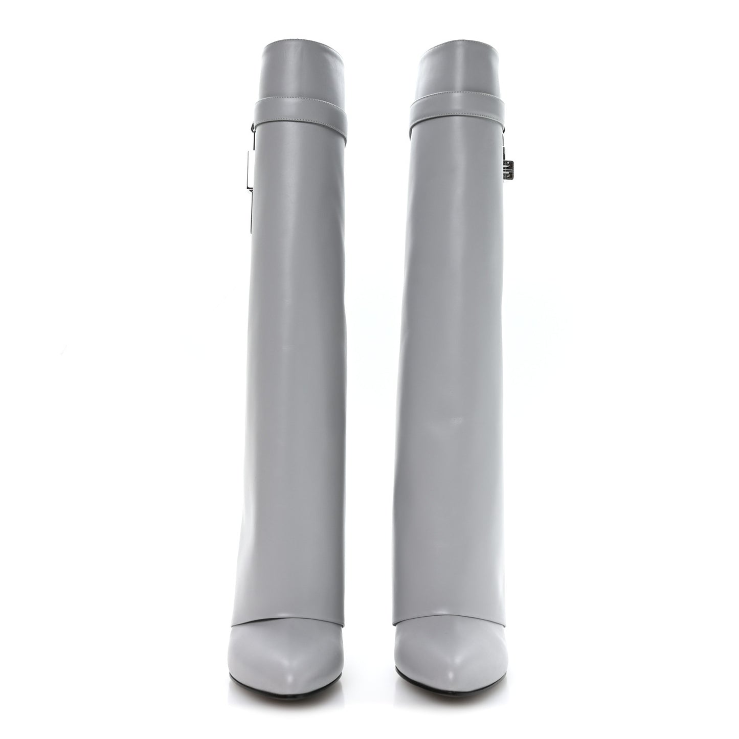 Calfskin Shark Lock Pant Boots 41 Light Grey