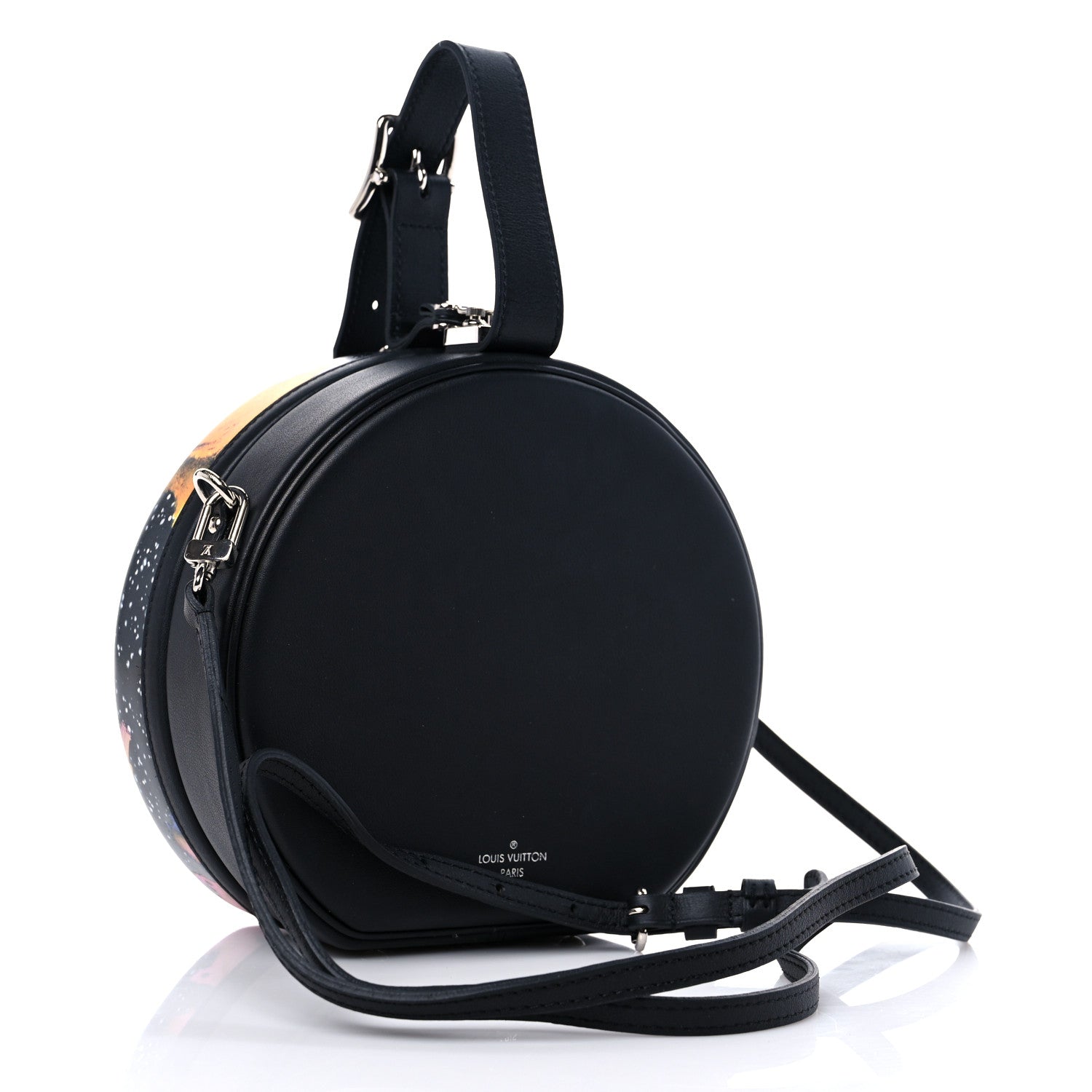 Louis Vuitton Calfskin Splash Print Petite Boite Chapeau Black 3 of 8