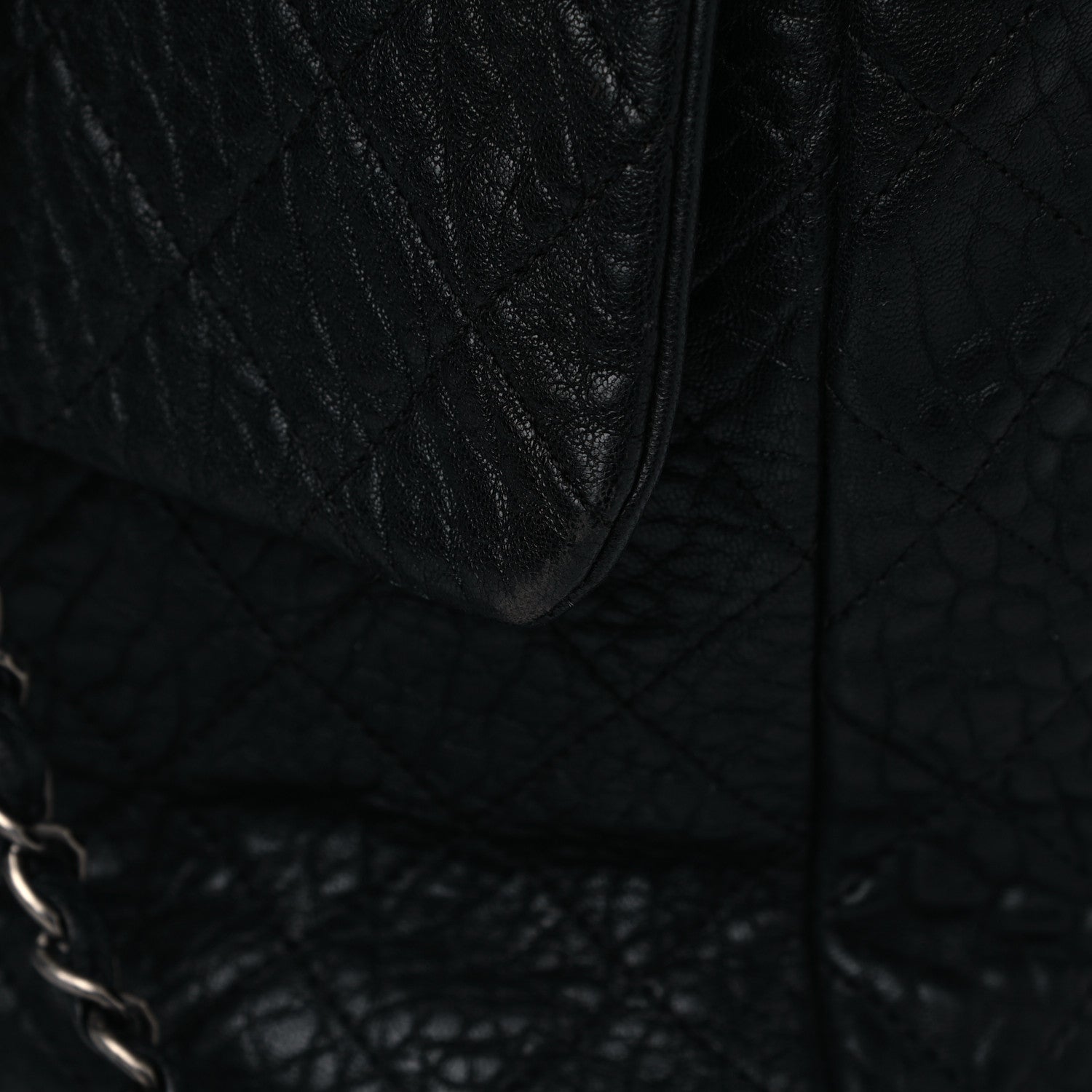 Chanel Crumpled Lambskin Quilted Large Tote Black 15 of 18