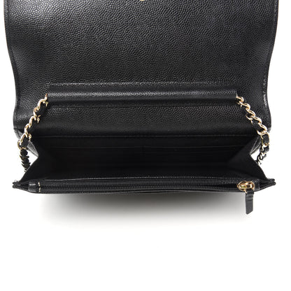Chanel Caviar Quilted Boy Wallet On Chain WOC Black 5 of 12