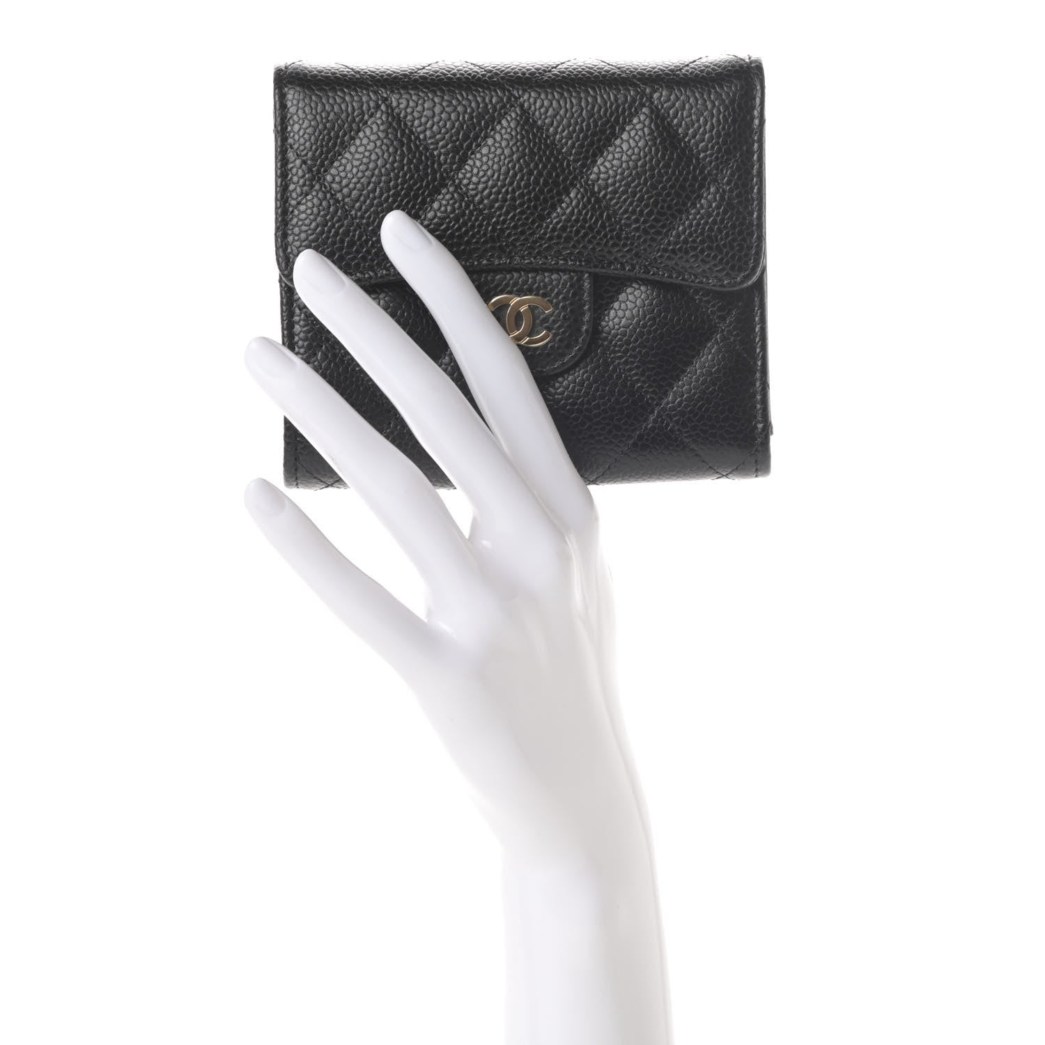 Chanel Caviar Quilted Compact Flap Wallet Black 2 of 9