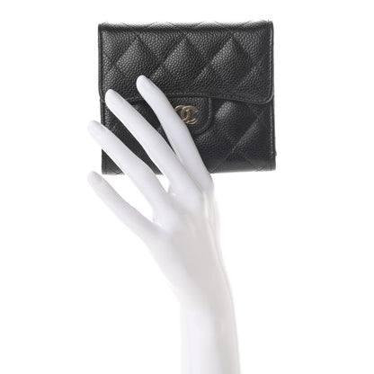 Chanel Caviar Quilted Compact Flap Wallet Black 2 of 9