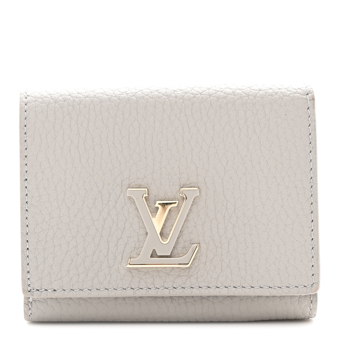 Taurillon Capucines Tiny Wallet Flint Grey