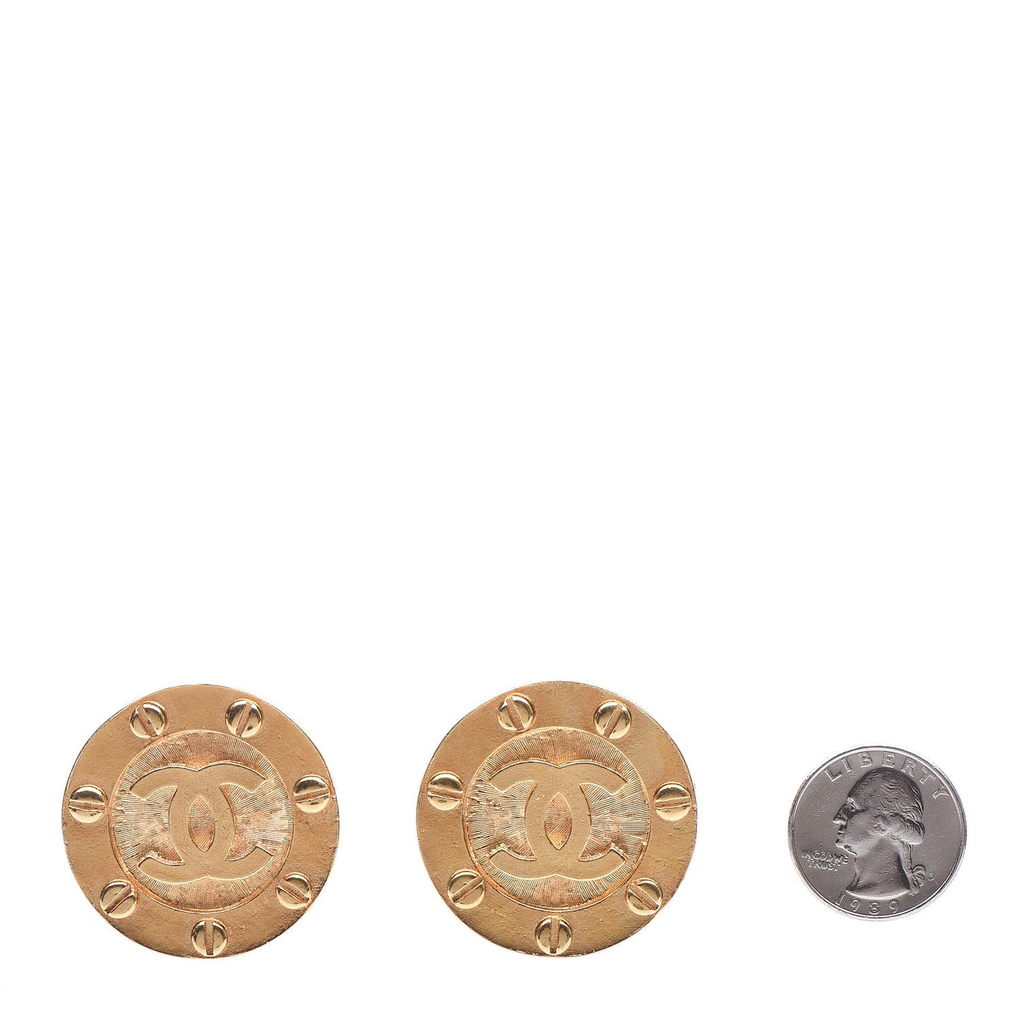 CC Clip On Earrings Gold