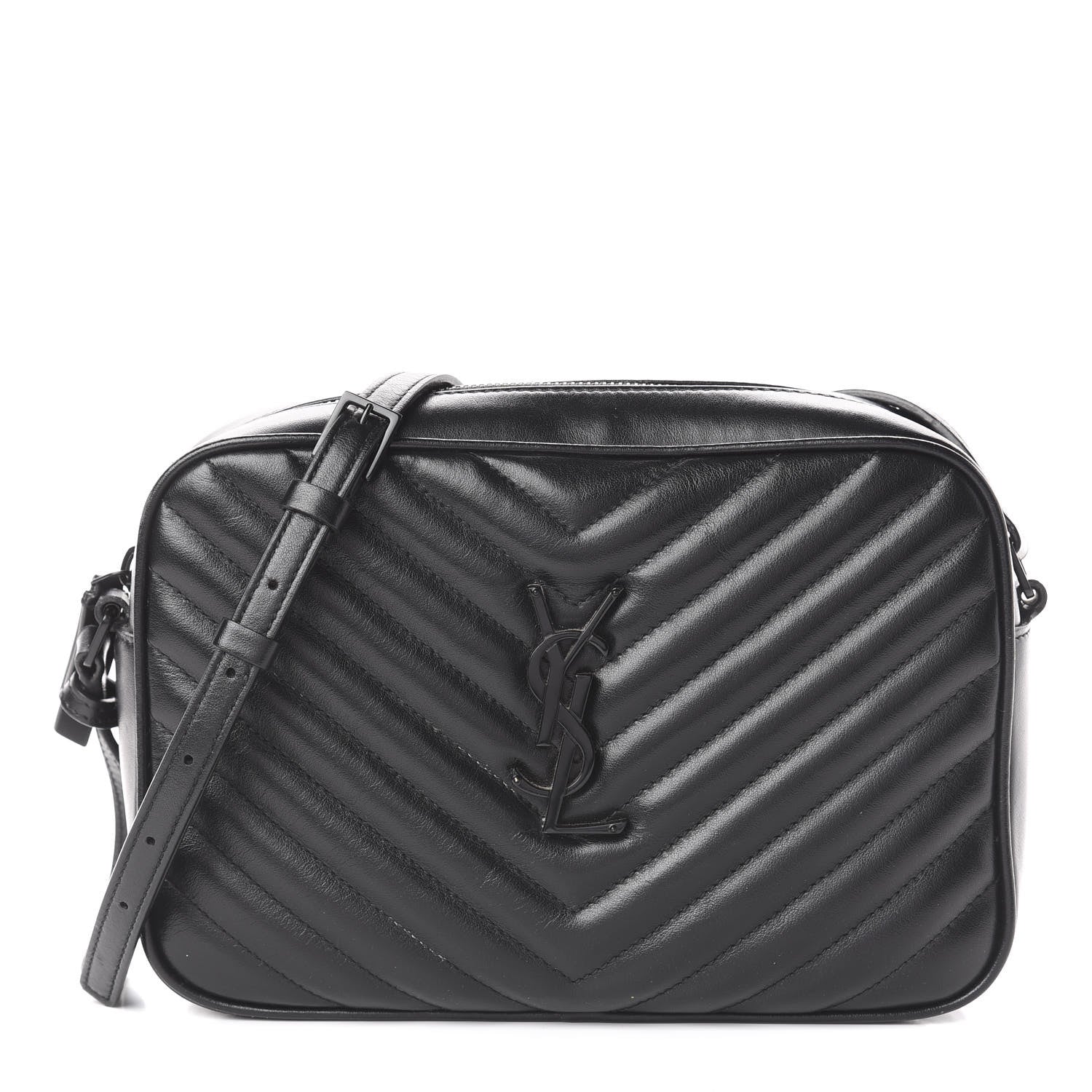 Saint Laurent Calfskin Matelasse Monogram Lou Camera Bag Black 1 of 14