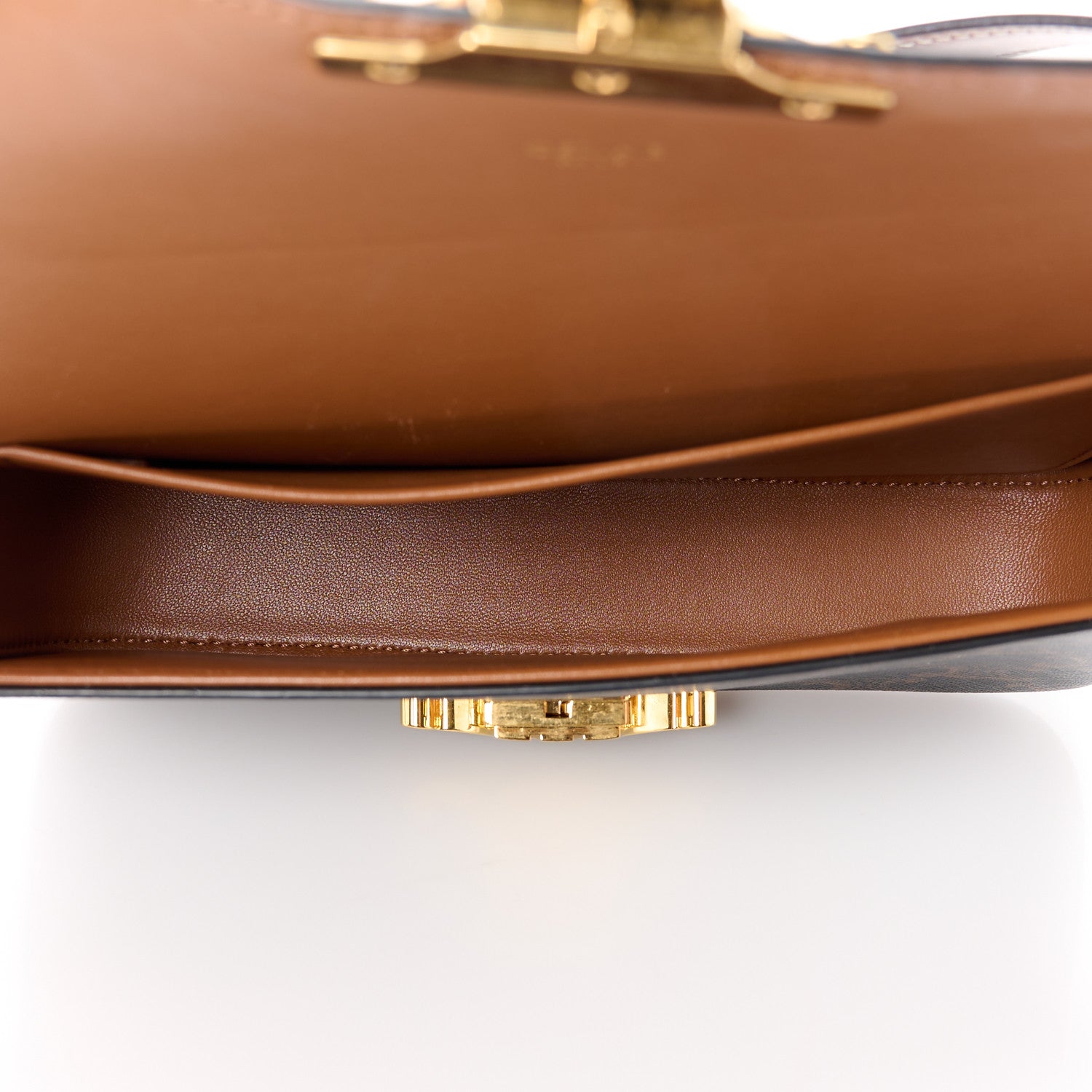 Celine Canvas Calfskin Triomphe Shoulder Bag Tan 5 of 15