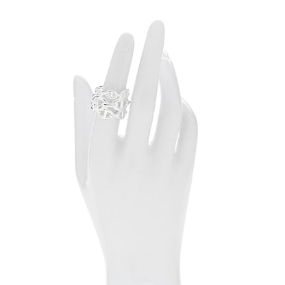 Hermes Sterling Silver GM Chaine d'Ancre Enchainee Band Ring 54 6.75 2 of 6