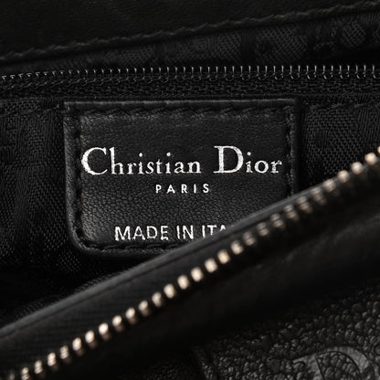 Christian Dior Lambskin Plisse Pleated Frame Satchel Black 6 of 10