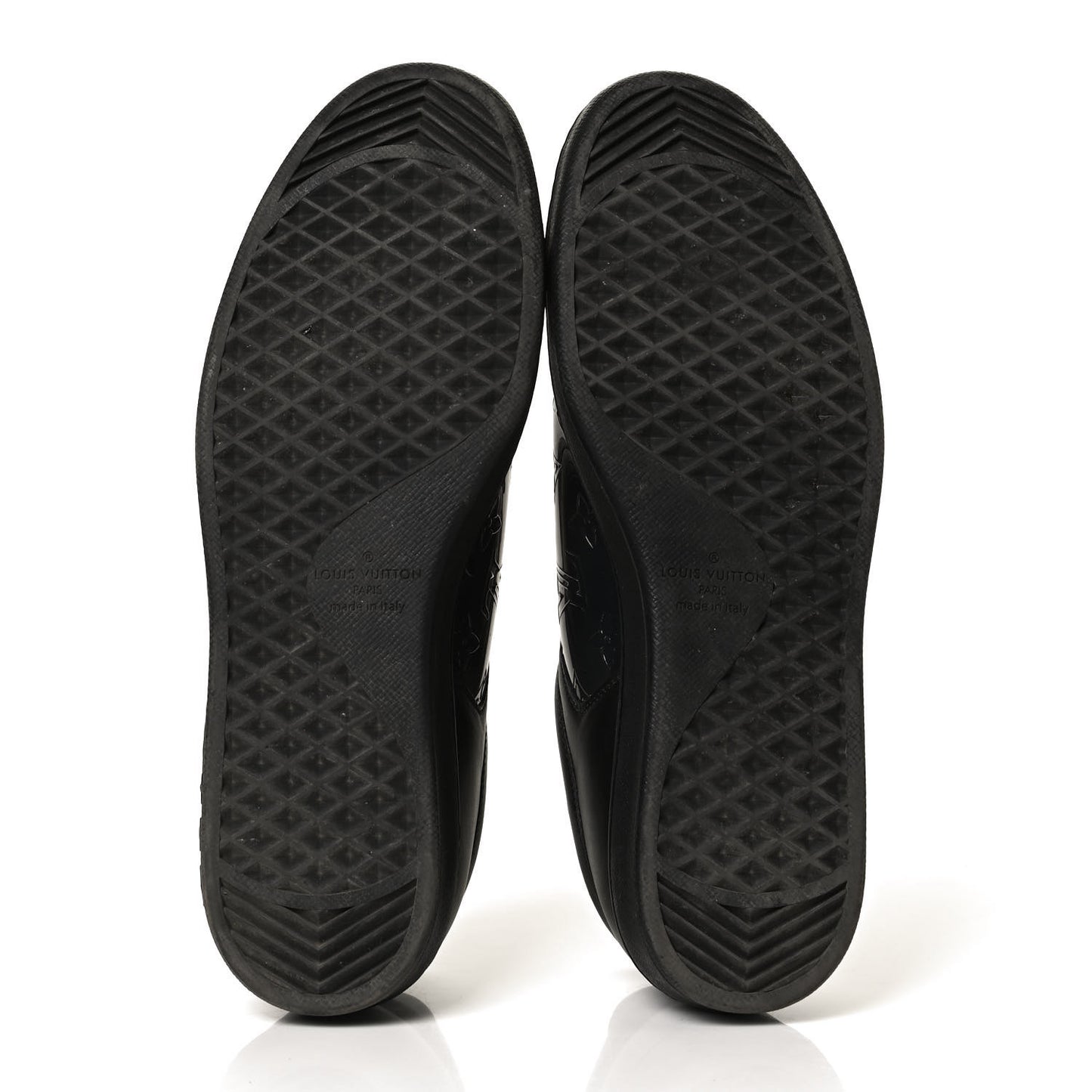 PVC Calfskin Monogram Mens Sneakers 9.5 Black