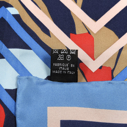 Christian Dior Silk Floral Square Scarf Blue Multicolor 3 of 3