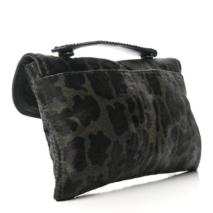 Prada Cavallino Leopard Print Pushlock Envelope Clutch Mimetico 3 of 16