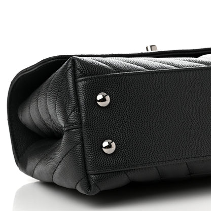 Chanel Caviar Chevron Quilted Mini Coco Handle Flap Dark Grey 8 of 11