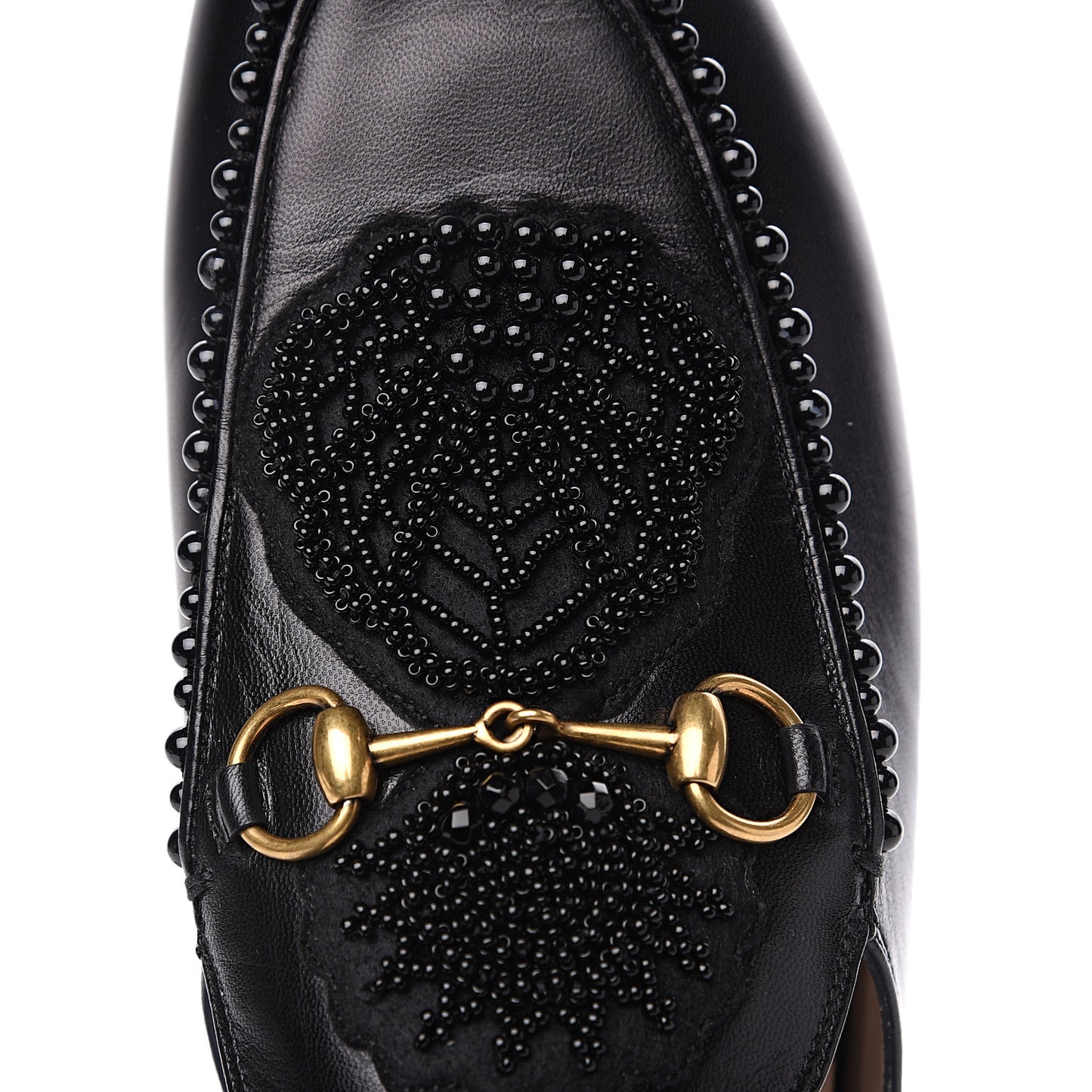 Malaga Kid Bead Embellished Womens Princetown Slippers 40 Black