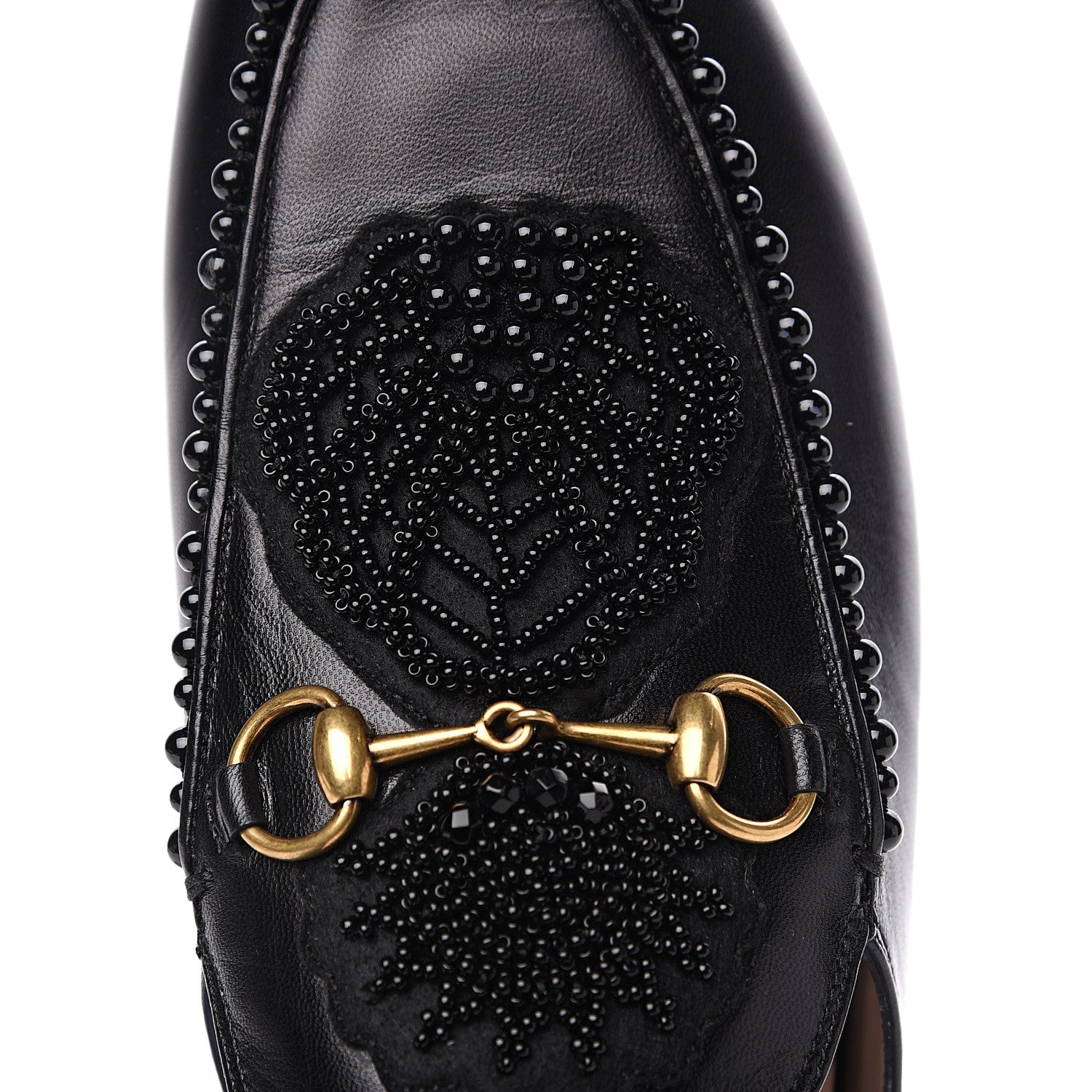 Gucci Malaga Kid Bead Embellished Womens Princetown Slippers 40 Black 7 of 10