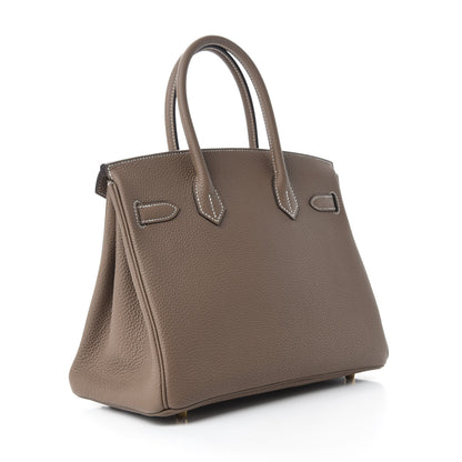 Hermes Togo Horseshoe Birkin 30 Etoupe Trench 3 of 11