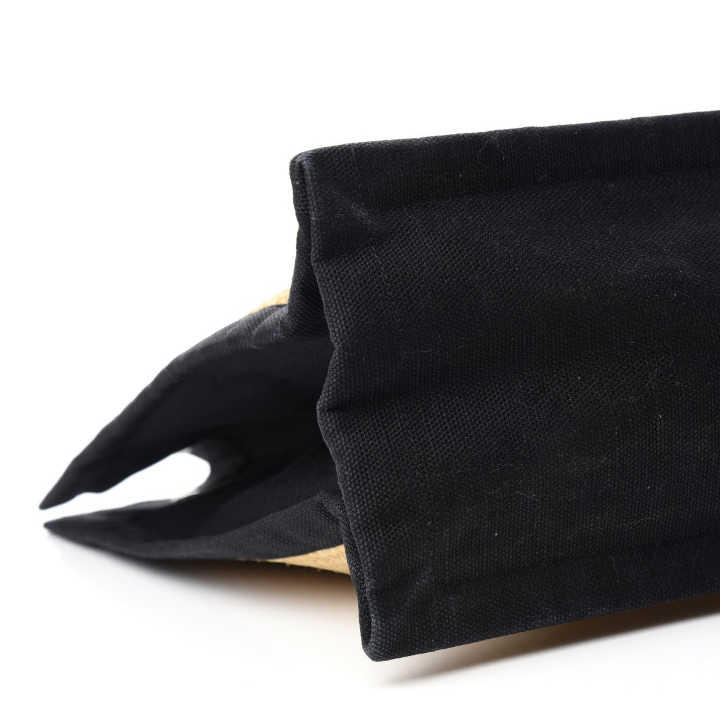 Raffia Linen Calfskin Rive Gauche Tote Naturale Black