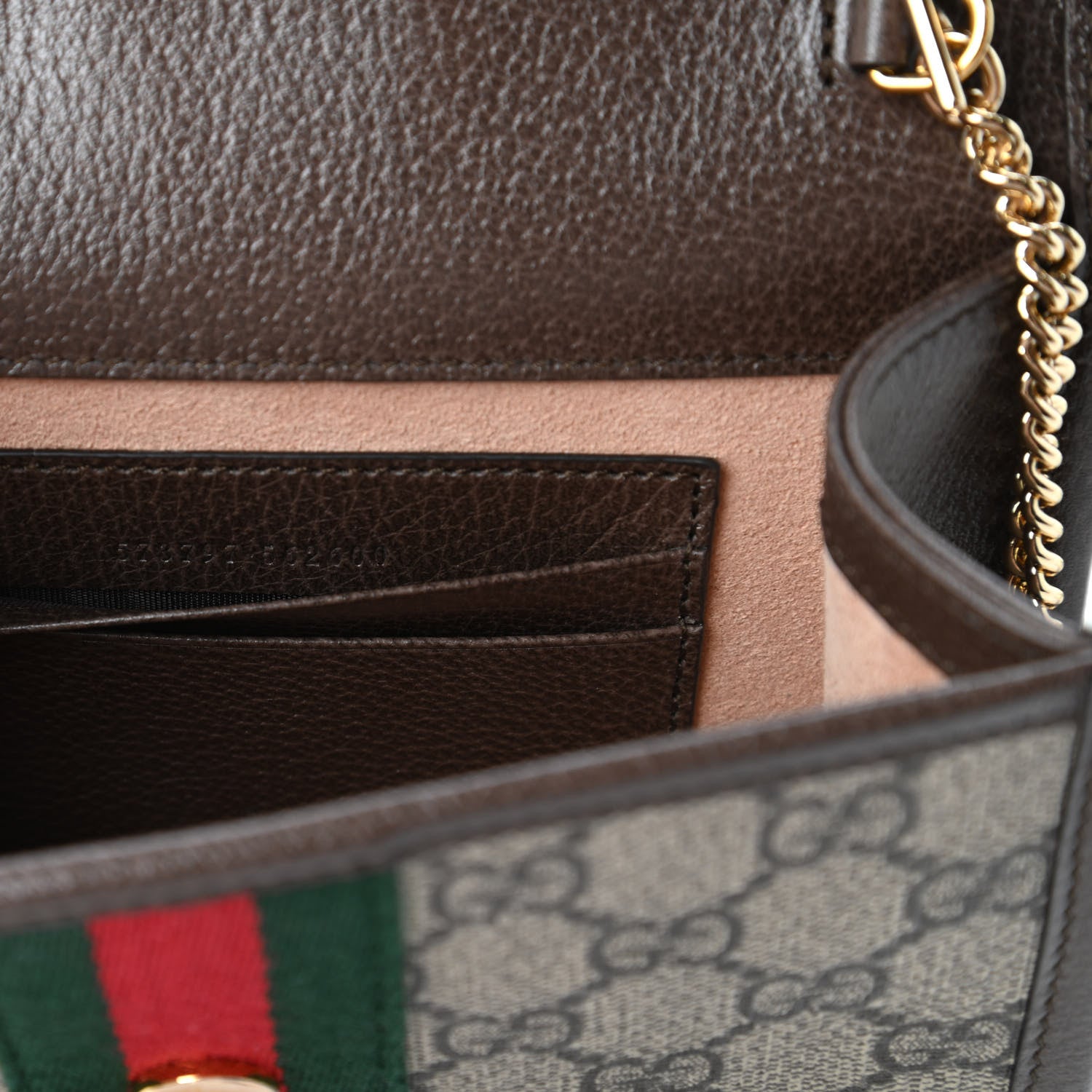 Gucci GG Supreme Monogram Web Mini Rajah Slim Flap Shoulder Bag Beige New Acero 9 of 10