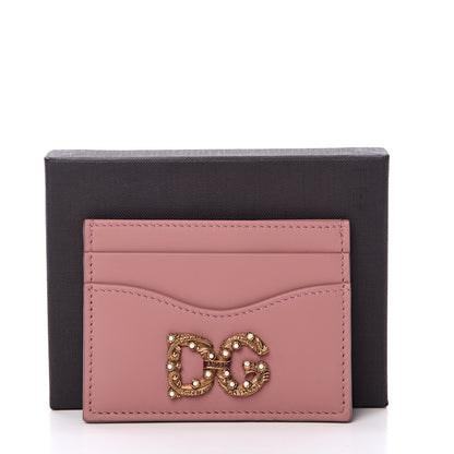 Dolce & Gabbana Vitello Morbido Pearl Logo Card Holder Rosa Polvere 6 of 6