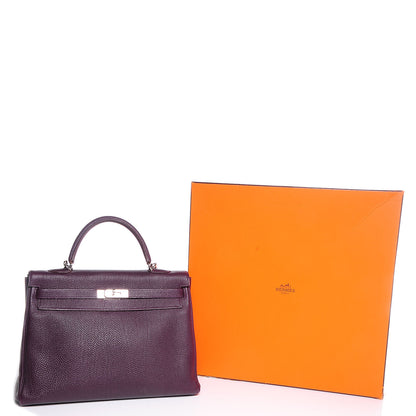 Hermes Togo Kelly Retourne 35 Raisin 3 of 27