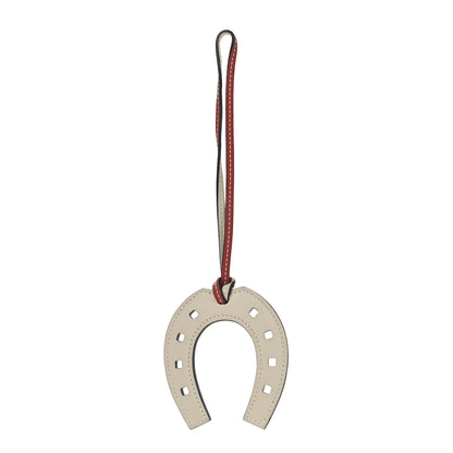 Hermes Swift Paddock Horseshoe Bag Charm Gris Perle Brique 1 of 3