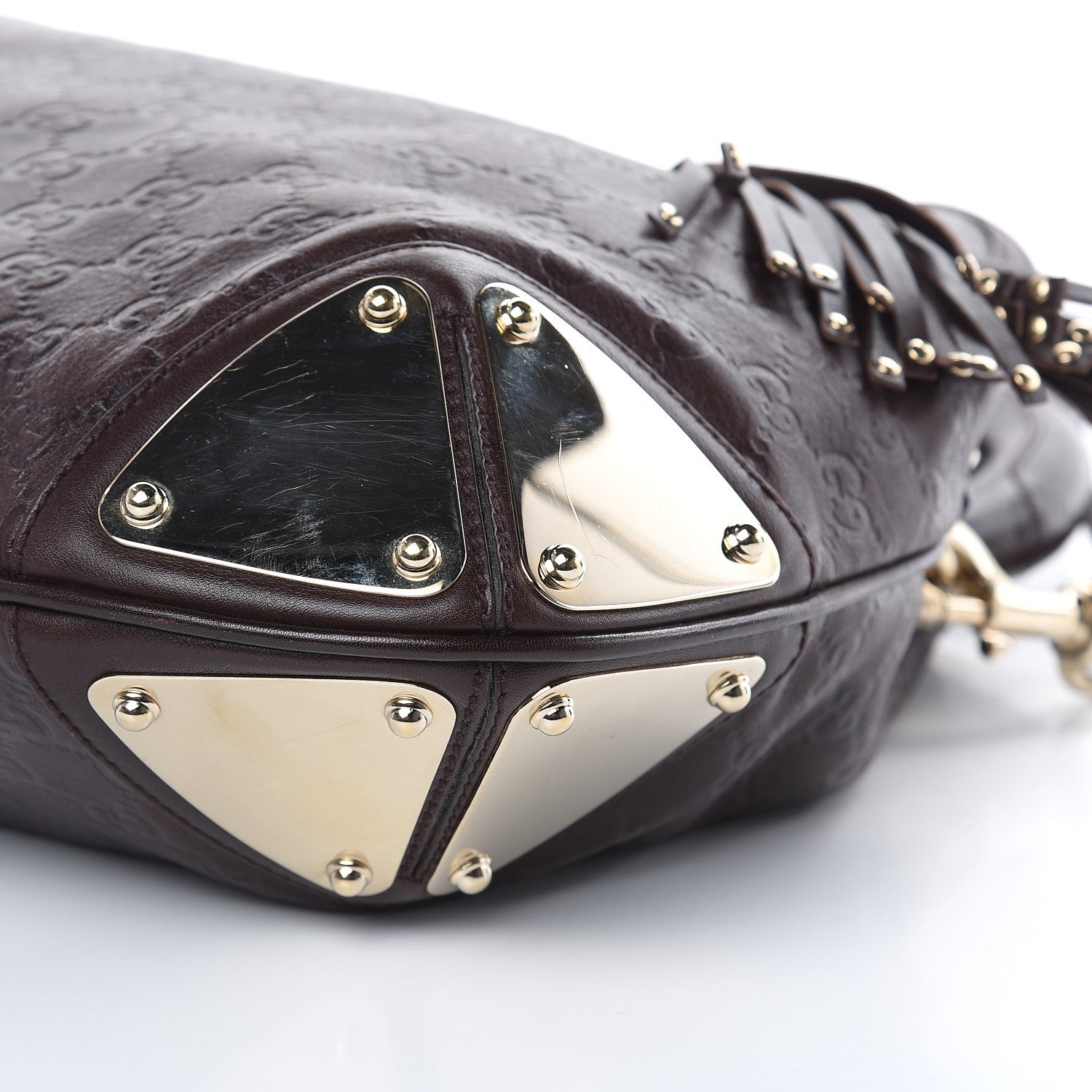 Gucci Guccissima Medium Indy Top Handle Hobo Dark Brown 9 of 10